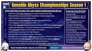 [Genshin Impact] Genshin Abyss Championship Submission Run !