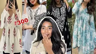 Short Kurta & Peplam Top Haul | Meesho Haul | Under 300 | Rehena Vlogs
