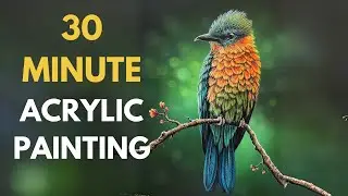 How to PAINT a Tropical Bird in Acrylics | Acrylic Painting for Beginners