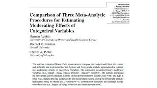 Mastering Meta-Analysis: Advancements in Testing Categorical Moderators