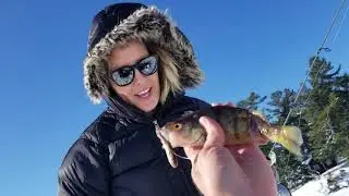 Ice fishing for crappie on Lake of the Woods