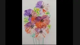 Poşet Baskısı ile Çiçek Yapımı #drawing #flowerdrawing