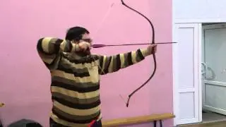 Лук kaya ktb carbon ,  проба стрельбы корейским (мужским) кольцом.