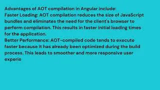 What is an AOT compilation in Angular 