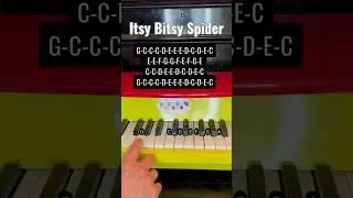 Tutorial how to play the famous nursery rhyme ‚Itsy Bitsy Spider‘ on a toy piano. #itsybitsyspider