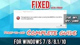 FIXED - 0xc000007b Error In Any App/Game For Windows 7/8/8.1/10