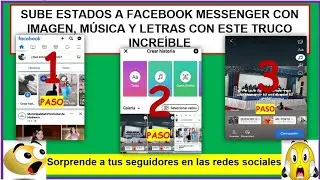 COMO SUBIR ESTADO/HISTORIA CON MUSICA,QUE SALGA LETRA  IMAGEN AL FONDO PARA FACEBOOK  MESSENGER 2022