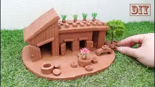 How to build clay village house  || DIY miniature clay house