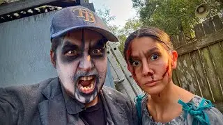 I Became A Scare Actor In A Haunted House! My First Experience Scaring People & With A CHAINSAW!