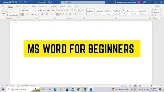 Ms Word For Beginners in Hindi | Microsoft Word Tutorial For Beginners