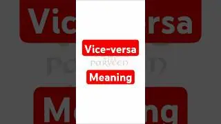 Vice versa (Vocabulary) 