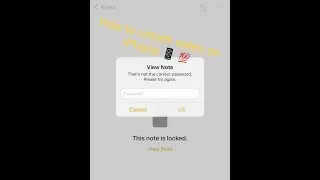 How To Fix Notes Forgotten Passcode On iPhone/iOS