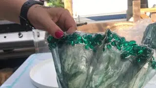 Sue Findlay Inspired freeform epoxy resin bowl.