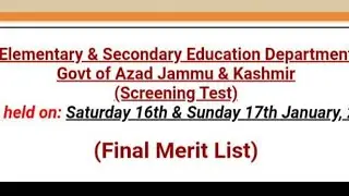 Final merit list Agai.2021 Ajk Teachers Nts List