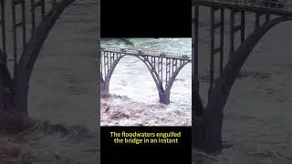 The pressure of the water is so strong that the dam collapses.