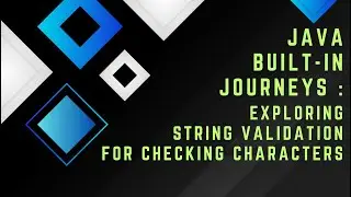 Exploring String Validation for checking characters