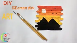 DIY Ice-cream stick mountain art