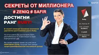 Секреты от миллионера, сколько можно зарабатывать инновационная Zeniq, Safir ?
