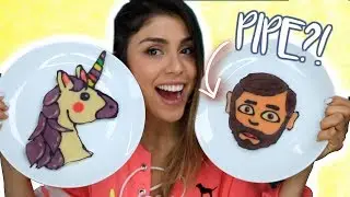 PANCAKE ART CHALLENGE drawn artwork eaten! | Pautips