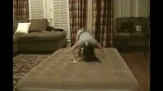 Me trying a back handspring on the mattress