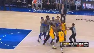 Stephen A. Smith Runs on the Court in the Middle of the Joel Embiid and Eric Bledsoe Fight!😂🤣