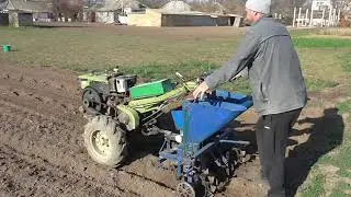 Посадка чеснока мотоблоком. Кум рулит!