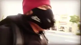 Running down Vermont Ave with my Training Mask 2.0
