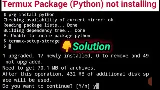 Termux Package not install problem or unable to locate package