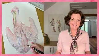 Watercolor Pelican. Some Different Feather Techniques