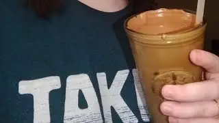 Making foaming coffee.