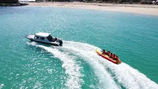 BANANA BOAT DI PANTAI TANJUNG AAN - DRONE VIDEO