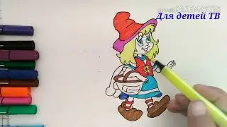 Qizil Shapkacha rasmini chizish 👧🎒 | Oson rasm chizish