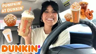 NEW Dunkin Donuts Fall Mukbang! Everything Pumpkin!