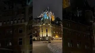 Winter Night Ambience in Old Quebec City Canada