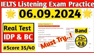 IELTS Listening Practice test 2024 With Answers | 06.09.2024 | IELTS Listening Test |IELTS Listening
