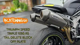 TRIUMPH SPEED TRIPLE 1050 RS TAIL DELETE BLOCK OFF PLATE INSTALL