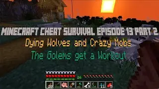 Minecraft Cheat Survival Episode 13 Part 2 Dying Wolves and Crazy Mobs [No Commentary]
