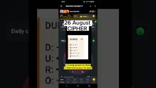 26 August Daily Cipher Code for 1 m Coins Today | Hamster Kombat Daily Cipher | 26August Cipher Code
