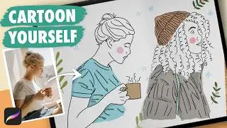 How to Cartoon Yourself in Procreate | EASY Line & Ink Portrait - Digital Art Tutorial