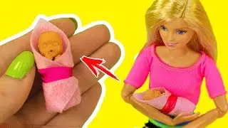 РЕБЕНОК для КУКЛЫ 👶 БЕРЕМЕННАЯ КУКЛА! БАРБИ МАМА РОДИЛА! Barbie FIMO Мастер класс. Ирина Иваницкая