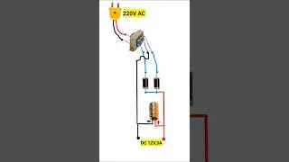 220Volt AC to 12Volt DC Converter With Transformer#shorts#gktechnical #converter#viral#trending