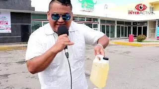 El robo de la gasolina en Playa del Carmen, México.