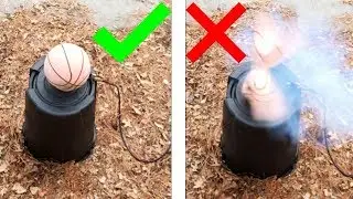 Filling up a basketball until it explodes #science