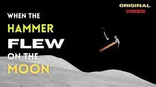 Hammer flew above the surface of the moon - Apollo moon mission