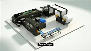 CHM-A4-2 Automatic Compact A4 cut size sheeting and packaging production line Animated video promo