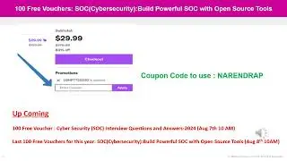 Free Udemy Coupon Code : SOC(Cybersecurity):Build Powerful SOC with Open Source Tools