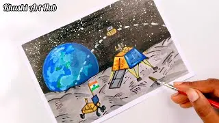 Chandrayaan 3 🚀 Drawing Easy ll Chandrayaan 3 Landing Drawing Tutorial ll