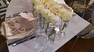 Mese Gold in forma de S elegante pentru evenimente