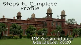 UAF Postgraduate admission 2020 || Profile Completion Step & Voucher