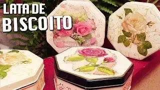 DECOUPAGE EM LATAS DE BISCOITO ❤ - CURSO DE ARTESANATO BELLA ART'S